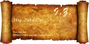 Iby Zalán névjegykártya